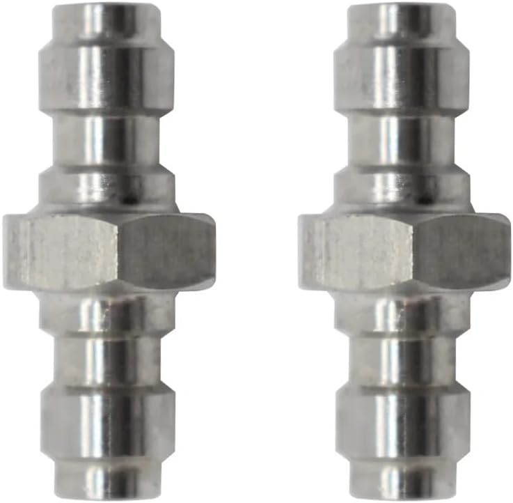 RecDec 2 Pack Air Compressor 8mm Quick Disconnect Plug Coupler Male Adapter Extender Connector Fittings for PCP Paintball High Pressure Hand Pump Rifle Gun Air Filter Tank Water-Oil Sparator - Image 1